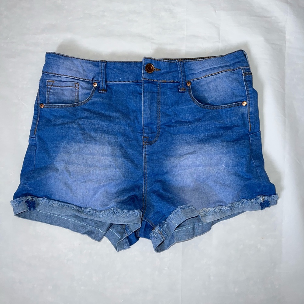 Medium-Wash Denim Shorts
